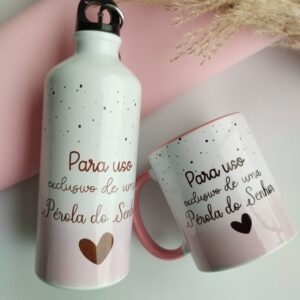 Garrafinha Alumínio 500ml com Mosquetão (Sublimável)